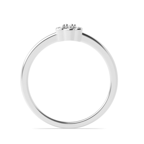 Round Platinum Flower look minimalist Promise Engagement Rings