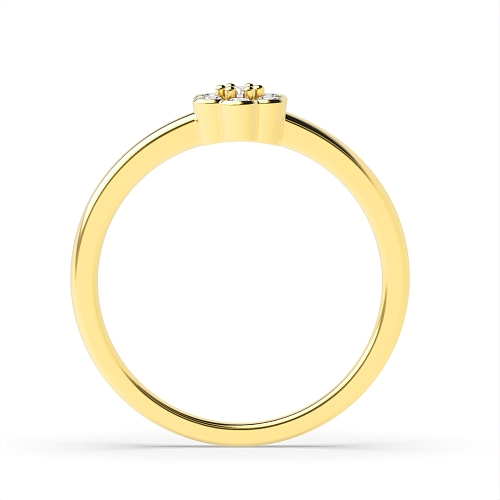 Round Yellow Gold Flower look minimalist Engagement Rings