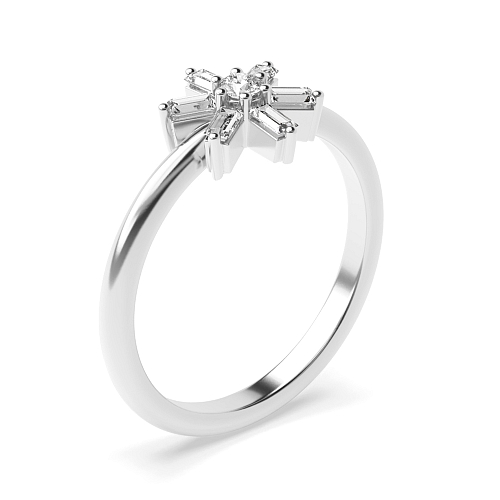 Baguette Flower minimalist Minimalist Engagement Rings