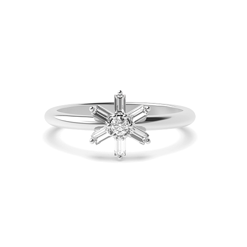 Baguette Flower minimalist Minimalist Engagement Rings