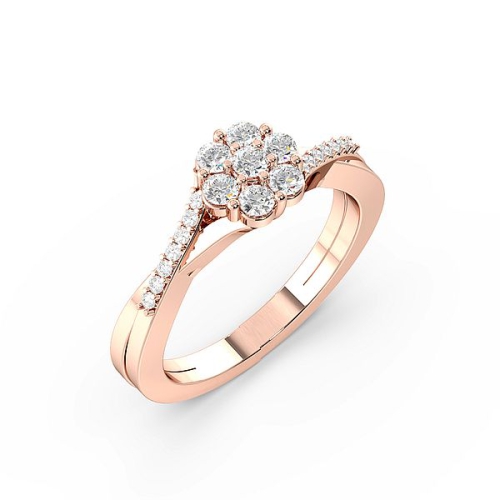 4 Prong Round Rose Gold Precious Engagement Rings