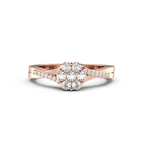 4 Prong Round Rose Gold Precious Engagement Rings