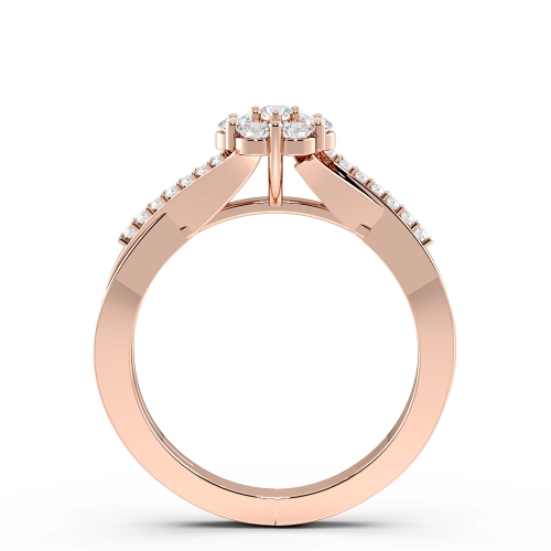 4 Prong Round Rose Gold Precious Engagement Rings