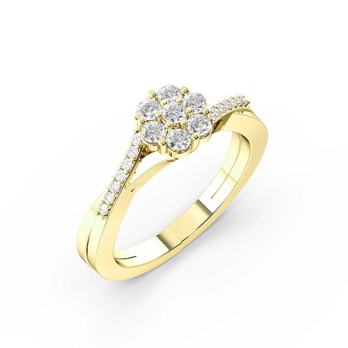 4 Prong Round Yellow Gold Precious Engagement Rings
