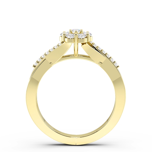 4 Prong Round Yellow Gold Precious Engagement Rings