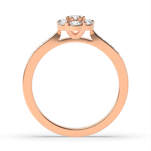 Pave Setting Round Rose Gold Lumina orbit Engagement Rings