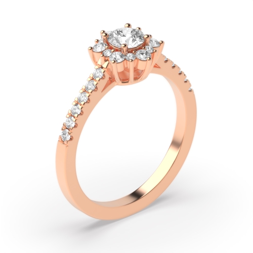 Shop Round 4 Prong Designer Halo Diamond Engagement Rings Abelini