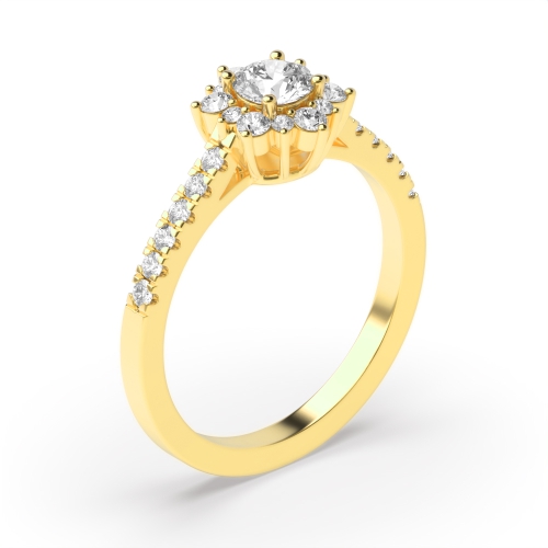 Shop Round 4 Prong Designer Halo Diamond Engagement Rings Abelini