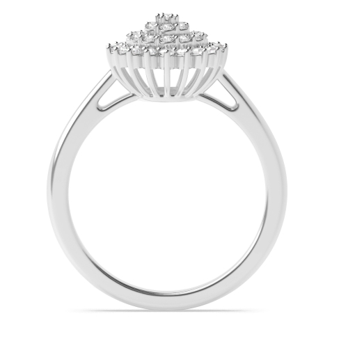 Pave Setting Round Big Cluster Engagement Ring