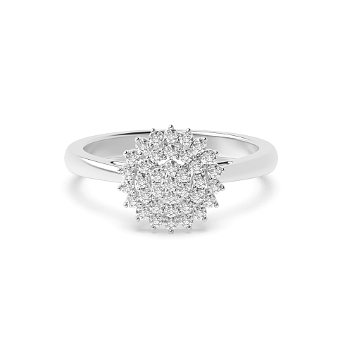 Round Big flower Moissanite Engagement Rings