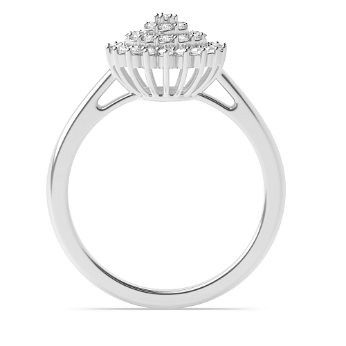 Round Big flower Moissanite Engagement Rings
