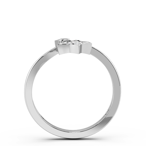 Pave Setting Round Two star Black Cluster Diamond Rings