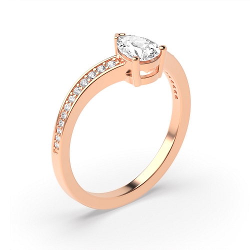 Prong Pear Rose Gold Ethereal Unusual Engagement Rings