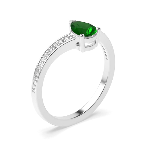 Prong Pear Ethereal Emerald Unusual Engagement Rings