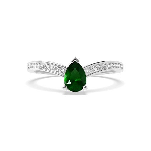 Prong Pear Ethereal Emerald Unusual Engagement Rings