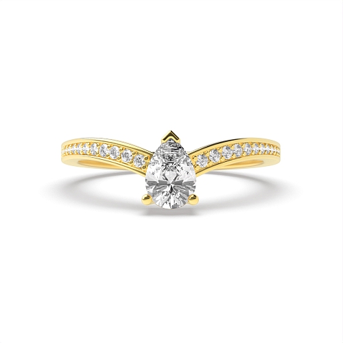 Prong Pear Yellow Gold Ethereal Unique Engagement Rings