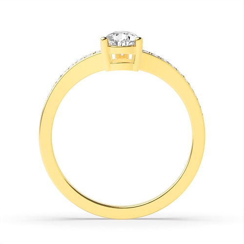 Prong Pear Yellow Gold Ethereal Unique Engagement Rings