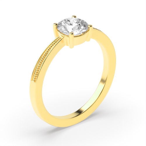 4 Prong Miligrain Channel Solitaire Diamond Engagement Rings