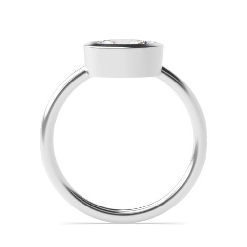 Bezel Setting Oval Petit Minimalist Solitaire Engagement Ring