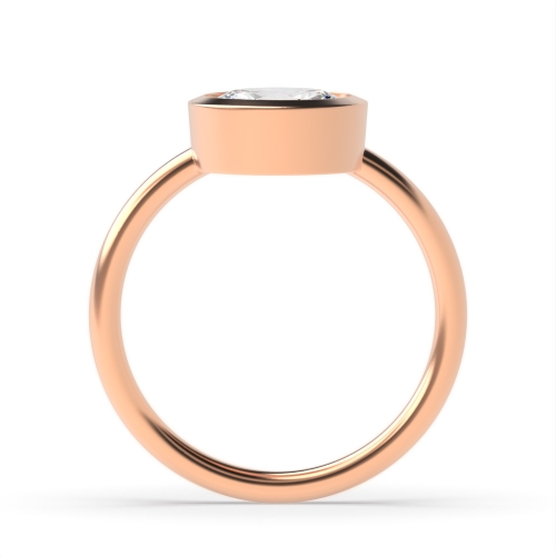 Bezel Setting Oval Rose Gold Petit Minimalist Engagement Rings