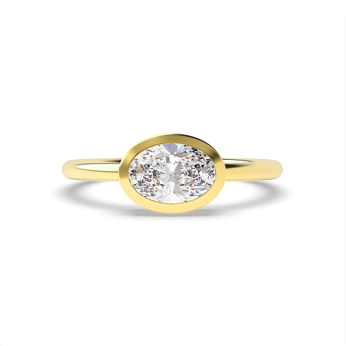 Oval Yellow Gold Petit Minimalist Engagement Rings