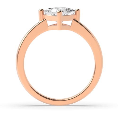 Princess Rose Gold Solitaire Diamond Ring