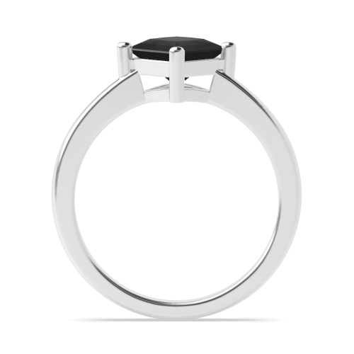 Princess N-W-E-S Black Diamond Solitaire Engagement Ring