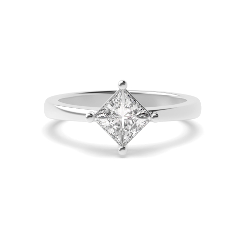 Princess White Gold Solitaire Diamond Ring
