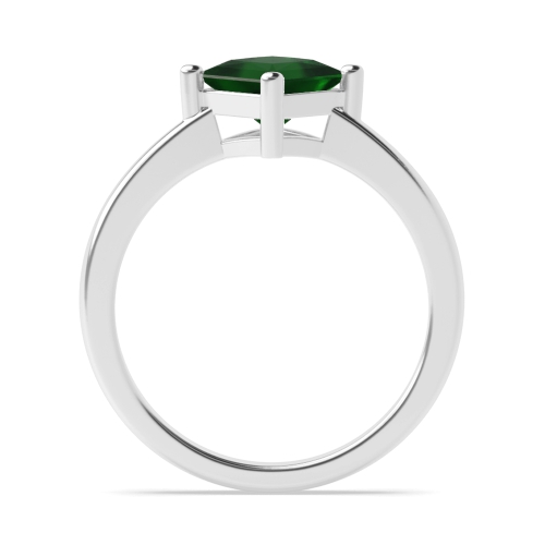 Princess N-W-E-S Emerald Solitaire Engagement Ring