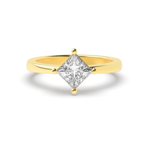 Princess Yellow Gold Solitaire Engagement Ring