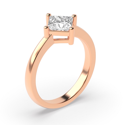 4 Prong Princess Rose Gold N-w-e-s Minimalist Engagement Rings