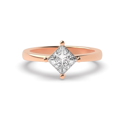 4 Prong Princess Rose Gold N-w-e-s Minimalist Engagement Rings