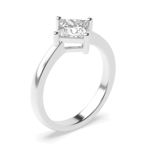 4 Prong Princess N-W-E-S Solitaire Engagement Ring