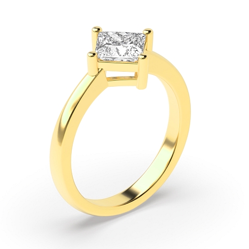 Princess Yellow Gold N-w-e-s Engagement Rings
