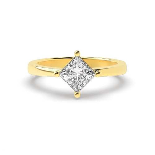 Princess Yellow Gold N-w-e-s Engagement Rings