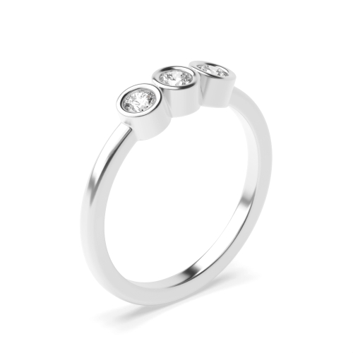 Bezel Setting Round Minimalist Moissanite Engagement Rings