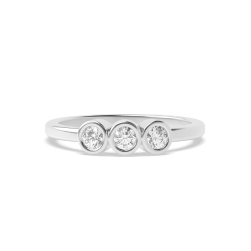 Bezel Setting Round Minimalist Moissanite Engagement Rings