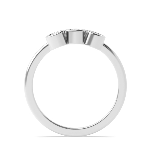 Bezel Setting Round Minimalist Moissanite Engagement Rings