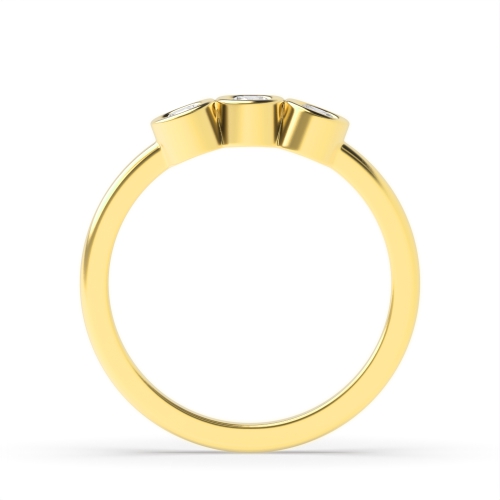 Bezel Setting Round Yellow Gold Minimalist Engagement Rings