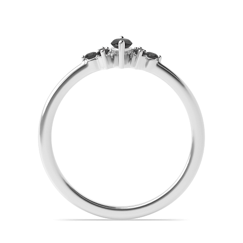 Marquise Delicate Black Diamond Minimalist Engagement Rings