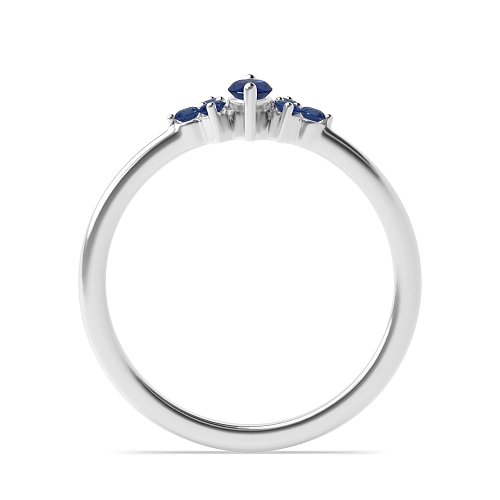 Marquise Delicate Blue Sapphire Minimalist Engagement Rings