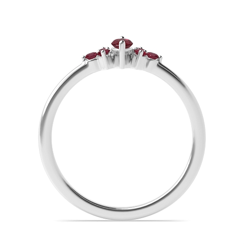 Marquise Delicate Ruby Promise Engagement Rings