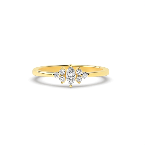 Marquise Yellow Gold Delicate Engagement Rings