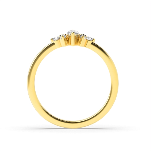 Marquise Yellow Gold Delicate Engagement Rings