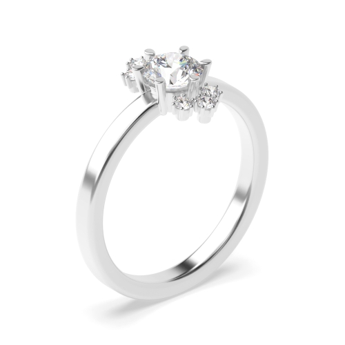 Pave Setting Cluster Minimalist Solitaire Moissanite Engagement Rings