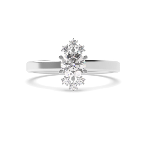 Pave Setting Round Solitaire Engagement Ring