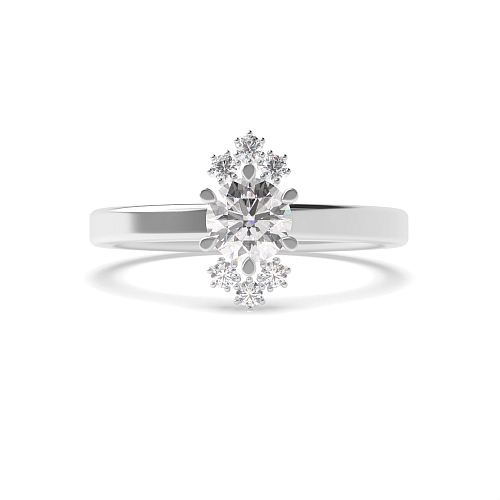 Pave Setting Round Platinum Promise Engagement Rings