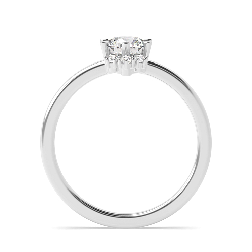 Pave Setting Round Platinum Promise Engagement Rings