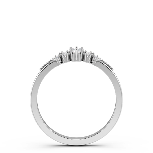 4 Prong Round Petit Miligrain Lab Grown Half Eternity Diamond Ring
