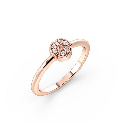 Pave Setting Round Rose Gold Modern minimalist Minimalist Engagement Rings